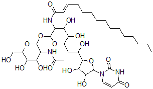 CAS 登录号：73942-09-3， (E)-N-[2-[3-乙酰氨基-4,5-二羟基-6-(羟基甲基)四氢吡喃-2-基]氧基-6-[2-[5-(2,4-二氧代嘧啶-1-基)-3,4-二羟基四氢呋喃-2-基]-2-羟基乙基]-4,5-二羟基四氢吡喃-3-基]十五碳-2-烯酰胺