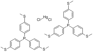 CAS 登录号:74039-81-9, 二(三(对甲硫基苯基)膦)氯化汞络合物