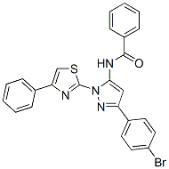 CAS 登录号：74101-27-2， N-[5-(4-溴苯基)-2-(4-苯基-1,3-噻唑-2-基)吡唑-3-基]苯甲酰胺