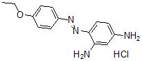 CAS 登录号：74367-87-6， 4-(4-乙氧基苯基偶氮)-间亚苯基二胺单和二盐酸盐混合物