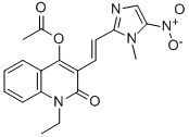 CAS 登录号：74693-60-0， [1-乙基-3-[(E)-2-(1-甲基-5-硝基咪唑-2-基)乙烯基]-2-氧代喹啉-4-基]乙酸酯