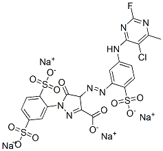 CAS#: 75198-85-5, Tetrasodium 4-[5-[(5-Chloro-2-Fluoro-6-Methylpyrimidin-4-Yl)Amino]-2-Sulfonatophenyl]Diazenyl-1-(2,5-Disulfonatophenyl)-5-Oxo-4H-Pyrazole-3-Carboxylate