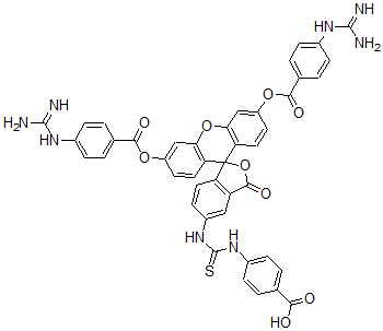 CAS 登录号：75296-16-1， 3',6'-二(4-胍基苯甲酰氧基)-5-(N'-4-羧基苯基)硫脲基螺(异苯并呋喃-1(3H),9'-(9H)氧杂蒽)-3-酮
