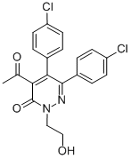 CAS 登录号:75319-92-5, 4-乙酰基-5,6-二(4-氯苯基)-2-(2-羟基乙基)哒嗪-3-酮