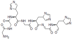 CAS 登录号：75356-90-0， (2S)-2-[[2-[(2-氨基乙酰基)氨基]乙酰基]氨基]-3-(4H-咪唑-4-基)-N-[2-[[(2S)-3-(4H-咪唑-4-基)-1-[[2-[[(2S)-1-(4H-咪唑-4-基)-3-氧代丙烷-2-基]氨基]-2-氧代乙亚基]氨基]-1-氧代丙烷-2-基]氨基]-2-氧代乙基]丙酰胺