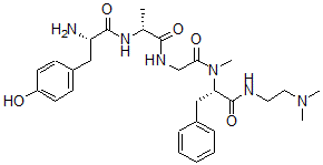 CAS 登录号：75638-63-0， 丙氨酰(2)-N-(2-(二甲基氨基)乙基)-N(alpha)-甲基-苯丙氨酰胺(4)-脑啡肽