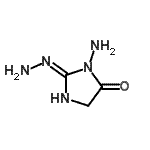 CAS 登录号：756458-56-7， (2E)-3-氨基-2-亚肼基-咪唑烷-4-酮