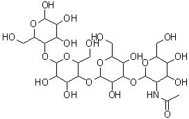 CAS 登录号:75660-79-6, 2-乙酰氨基-2-脱氧己糖吡喃糖苷-(1->3)己糖吡喃糖苷-(1->4)己糖吡喃糖苷-(1->4)吡喃己糖