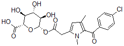 CAS 登录号：75871-31-7， (2S,3S,4S,5R,6S)-6-[2-[5-(4-氯苯甲酰基)-1,4-二甲基吡咯-2-基]乙酰基]氧基-3,4,5-三羟基四氢吡喃-2-羧酸