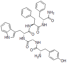 CAS 登录号：75974-80-0， L-酪氨酰甘氨酰-D-色氨酰-L-苯丙氨酰-D-苯丙氨酰胺