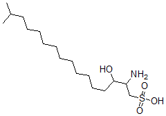 CAS 登录号：76187-10-5， 2-氨基-3-羟基-15-甲基十六烷-1-磺酸