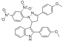 CAS#: 76195-79-4, 3-[2-(2,4-Dinitrophenyl)-5-(4-Methoxyphenyl)-3,4-Dihydropyrazol-3-Yl]-2-(4-Methoxyphenyl)-1H-Indole