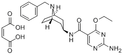 CAS 登录号：76351-83-2， 2-氨基-N-(8-苄基-3-beta-去甲莨菪烷基)-4-乙氧基-5-嘧啶甲酰胺马来酸盐