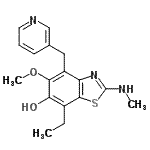 CAS#: 763897-60-5, 7-Ethyl-5-methoxy-2-(methylamino)-4-(3-pyridinylmethyl)-1,3-benzothiazol-6-ol