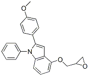 CAS 登录号：76410-32-7， 2-(4-甲氧基苯基)-4-(环氧乙烷-2-基甲氧基)-1-苯基吲哚