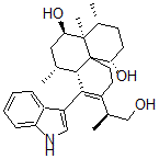 CAS 登录号：76410-56-5， (1alpha,4alpha,4aalpha,5beta,7alpha,7abeta,9(R*),11aR*)-2,3,4,4a,5,6,7,7a,10,11-十氢-9-(2-羟基-1-甲基乙基)-8-(1H-吲哚-3-基)-4,4a,7-三甲基-1H-苯并(d)萘-1,5-二醇