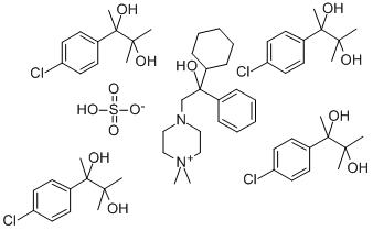 CAS 登录号：76485-09-1， 2-(对氯苯基)-3-甲基-2,3-丁二醇与 4-(beta-环己基-beta-羟基苯乙基)-1,1-二甲基哌嗪鎓硫酸盐的混合物(4:1)