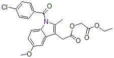 CAS 登录号:76812-43-6, 吲哚美辛乙氧羰基甲基酯