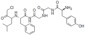 CAS 登录号：76960-27-5， (2S)-N-[2-[[2-[[(2S)-2-氨基-3-(4-羟基苯基)丙酰]氨基]乙酰基]氨基]乙酰基]-2-[(1-氯-5-甲基-2-氧代己烷-3-基)氨基]-3-苯丙酰胺