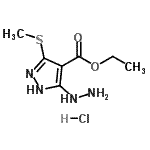 CAS 登录号:769966-78-1, 乙基5-肼基-3-(甲硫基)-1H-吡唑-4-羧酸酯盐酸盐(1:1)