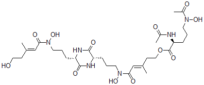 CAS#: 77165-75-4, [(E)-5-[Hydroxy-[3-[(2S,5S)-5-[3-[Hydroxy-[(E)-5-Hydroxy-3-Methylpent-2-Enoyl]Amino]Propyl]-3,6-Dioxopiperazin-2-Yl]Propyl]Amino]-3-Methyl-5-Oxopent-3-Enyl] (2S)-2-Acetamido-5-(Acetyl-Hydroxyamino)Pentanoate