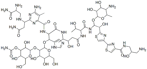 CAS#: 77368-71-9, [2-[2-[2-[[6-Amino-2-[3-Amino-1-[(2,3-Diamino-3-Oxopropyl)Amino]-3-Oxopropyl]-5-Methylpyrimidine-4-Carbonyl]Amino]-3-[[5-[[1-[[1-(5-Amino-3,4-Dihydroxy-6-Methyloxan-2-Yl)Oxy-2-[4-[4-[(3-Amino-2-Hydroxypropyl)Carbamoyl]-1,3-Thiazol-2-Yl]-1,3-Thiazol-2-Yl]-2-Hydroxyethyl]Amino]-3-Hydroxy-1-Oxobutan-2-Yl]Amino]-3-Hydroxy-5-Oxopentan-2-Yl]Amino]-1-(3H-Imidazol-4-Yl)-3-Oxopropoxy]-4,5-Dihydroxy-6-(Hydroxymethyl)Oxan-3-Yl]Oxy-3,5-Dihydroxy-6-(Hydroxymethyl)Oxan-4-Yl] Carbamate