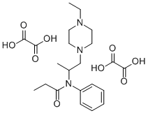 CAS#: 77562-94-8, N-(2-(4-Ethyl-1-Piperazinyl)-1-Methylethyl)-N-Phenyl-Propanamide Ethanedioate (1:2)