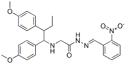 CAS 登录号：77579-68-1， 2-[1,2-二(4-甲氧基苯基)丁基氨基]-N-[(2-硝基苯基)亚甲基氨基]乙酰胺