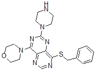 CAS#: 77749-49-6, 8-Morpholin-4-Yl-4-(Phenylmethylsulfanyl)-6-Piperazin-1-Ylpyrimido[6,5-e]Pyrimidine