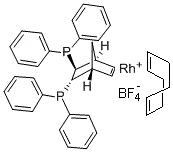 CAS 登录号：78355-59-6， (2S,3S)-(+)-2,3-二(二苯基膦基)双环[2.2.1]庚-5-烯(1,5-环辛二烯)铑(I)四氟硼酸盐