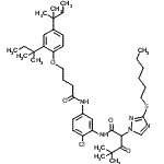 CAS 登录号：79285-13-5， N-[5-({4-[2,4-二(2-甲基-2-丁炔基)苯氧基]丁酰基}氨基)-2-氯苯基]-2-[3-(己基硫基)-1H-1,2,4-三唑-1-基]-4,4-二甲基-3-氧代戊酰胺