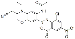 CAS 登录号：79295-96-8， N-[2-(2-氯-4,6-二硝基苯基)偶氮-5-(4-氰基丁烷-2-基氨基)-4-甲氧基苯基]乙酰胺