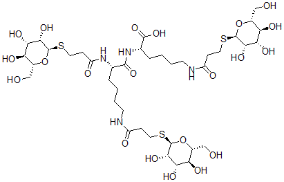 CAS#: 79390-81-1, (2S)-2-[[(2S)-2,6-Bis[3-[(2R,3S,4S,5S,6R)-3,4,5-Trihydroxy-6-(Hydroxymethyl)Oxan-2-Yl]Sulfanylpropanoylamino]Hexanoyl]Amino]-6-[3-[(2R,3S,4S,5S,6R)-3,4,5-Trihydroxy-6-(Hydroxymethyl)Oxan-2-Yl]Sulfanylpropanoylamino]Hexanoic Acid