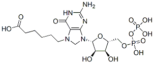 CAS#: 79441-38-6, 6-[2-Amino-9-[(2R,3R,4S,5R)-3,4-Dihydroxy-5-[(Hydroxy-Phosphonooxyphosphoryl)Oxymethyl]Oxolan-2-Yl]-6-Oxo-3,8-Dihydropurin-7-Yl]Hexanoic Acid