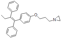 CAS 登录号：79642-43-6， 1-[3-[4-[(Z)-1,2-二(苯基)丁-1-烯基]苯氧基]丙基]氮丙啶