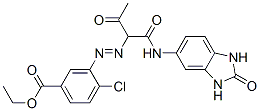 CAS 登录号：79665-25-1， 4-氯-3-[1,3-二氧代-1-[(2-氧代-1,3-二氢苯并咪唑-5-基)氨基]丁烷-2-基]偶氮苯甲酸乙酯