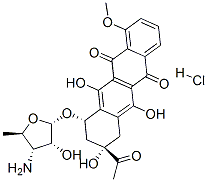 CAS 登录号：79867-86-0， (7S,9S)-9-乙酰基-7-[(2S,3R,4S,5R)-4-氨基-3-羟基-5-甲基四氢呋喃-2-基]氧基-6,9,11-三羟基-4-甲氧基-8,10-二氢-7H-并四苯-5,12-二酮盐酸盐
