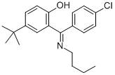 CAS 登录号：80018-41-3， 2-((丁基亚胺)(4-氯苯基)甲基)-4-(1,1-二甲基乙基)-苯酚
