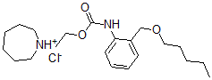 CAS 登录号：80171-84-2， 2-(1-铵基环庚-1-基)乙基 N-[2-(戊氧基甲基)苯基]氨基甲酸酯氯化物