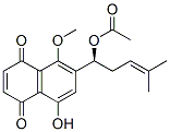 CAS 登录号：80348-65-8， (-)-6-[(S)-1-乙酰氧基-4-甲基-3-戊烯基]-8-羟基-5-甲氧基-1,4-萘二酮