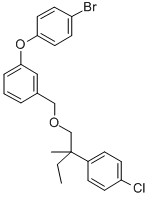 CAS 登录号:80843-98-7, 3-(4-溴苯氧基)苄基 2-(4-氯苯基)-2-乙基丙基醚