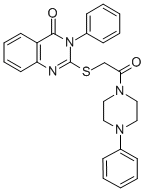 CAS#: 81262-71-7, 1-(((3,4-Dihydro-4-Oxo-3-Phenyl-2-Quinazolinyl)Thio)Acetyl )-4-Phenyl-Piperazine