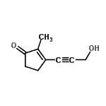 CAS 登录号：81280-45-7， 3-(3-羟基-1-丙炔-1-基)-2-甲基-2-环戊烯-1-酮