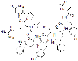 CAS 登录号：81557-54-2， N-乙酰基-丙氨酰(1)-(4-氯苯丙氨酰)(2)-色氨酰(3,6)-黄体生成激素释放激素
