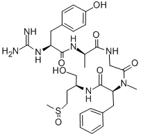 CAS 登录号：82017-64-9， (2S)-N-[2-[[(2R)-2-[[(2S)-2-胍基-3-(4-羟基苯基)丙酰]氨基]丙酰]氨基]乙酰基]-2-[甲基-[(1S)-1-甲醇-3-甲基亚磺酰-丙基]氨基]-3-苯丙酰胺