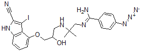 CAS#: 82137-66-4, 4-Azido-N'-[2-[[3-[(2-cyano-3-iodo-1H-indol-4-yl)oxy]-2-hydroxypropyl]amino]-2-methylpropyl]benzamidine