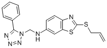 CAS 登录号：82746-87-0， N-((5-苯基-1H-四唑-1-基)甲基)-2-(2-丙烯基硫代)-6-苯并噻唑胺