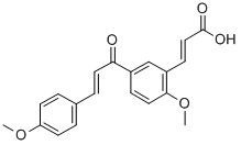 CAS 登录号：82885-77-6， (E,E)-3-(2-甲氧基-5-(3-(4-甲氧基苯基)-1-氧代-2-丙烯基)苯基)-2-丙烯酸
