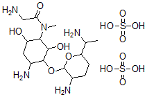 CAS 登录号：82950-18-3， 2-氨基-N-[4-氨基-3-[3-氨基-6-(1-氨基乙基)四氢吡喃-2-基]氧基-2,6-二羟基环己基]-N-甲基乙酰胺硫酸盐