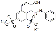 CAS 登录号：83232-33-1， 7-羟基-8-(苯基偶氮)萘-1,3-二磺酸钾钠